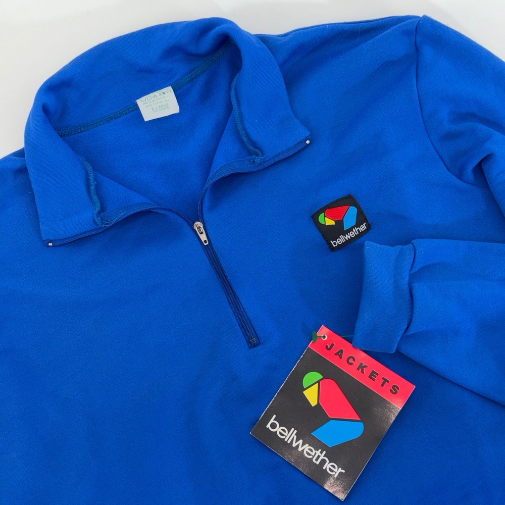 Bellwether Vintage Blue Thermal Microfleece Cycling Jersey Mens XL Made in USA